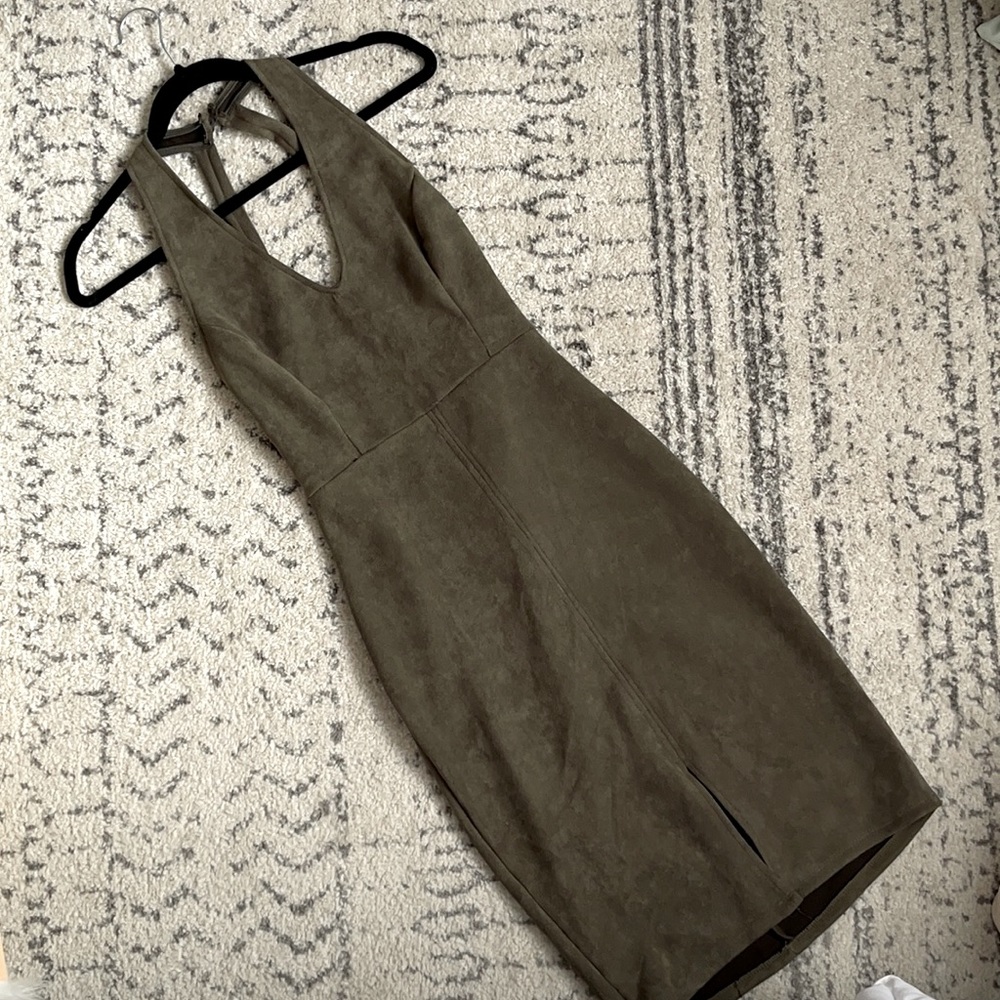Olive Green Velvet Dress (worn once)